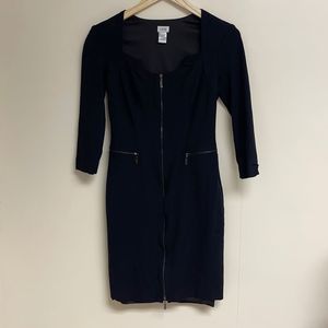 Cache black long sleeve dress with zipper